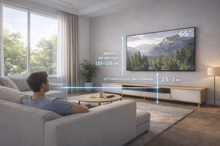 Как выбрать телевизор по комнате: диагональ, 4K, OLED и частота без переплаты за цифры